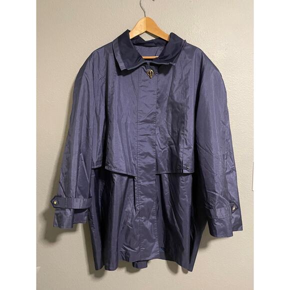 Vintage CBO Womens Jacket 4X Blue Softshell Full Zip Mock Outdoor Weather 90s - Picture 1 of 7